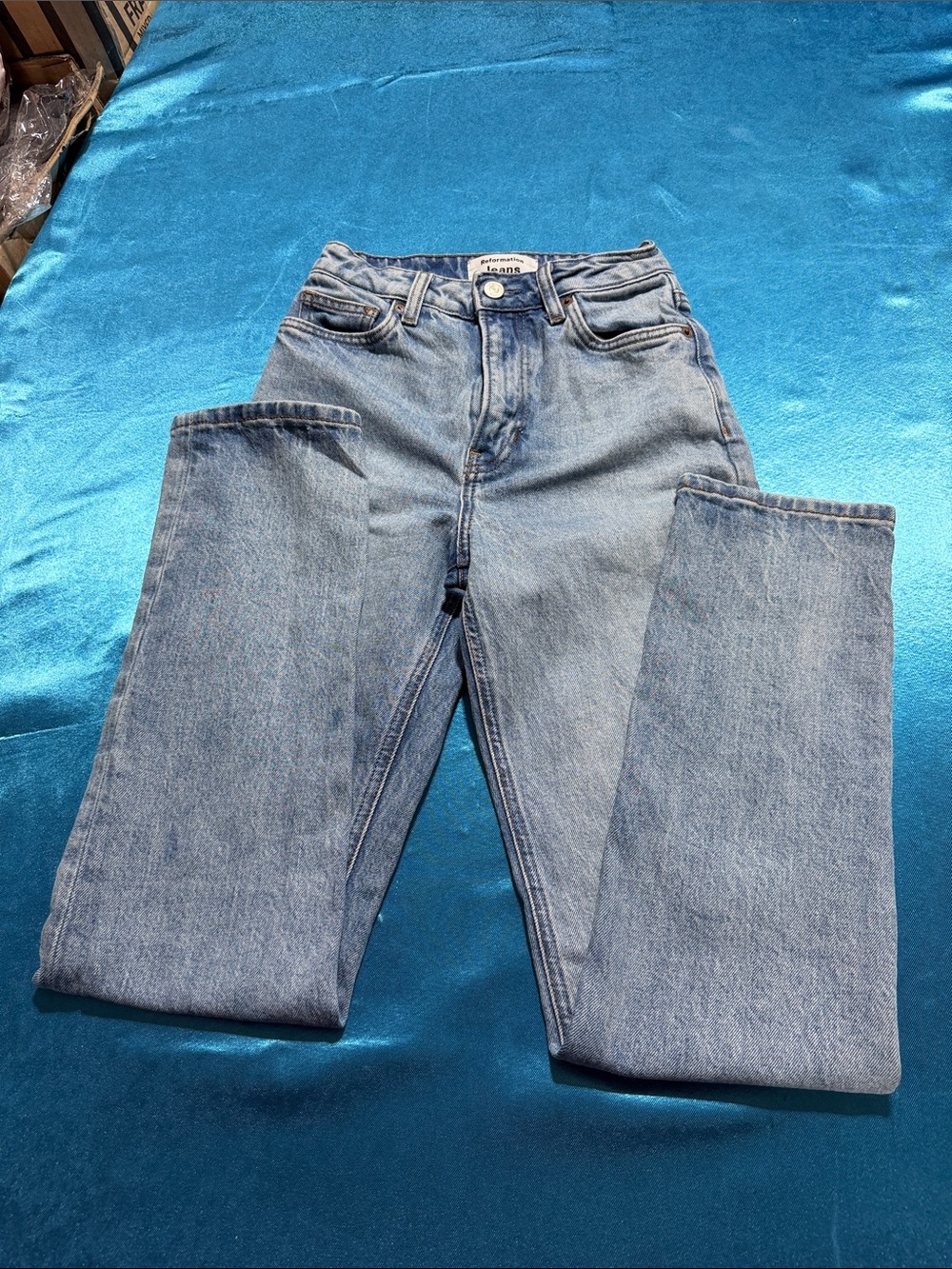 Reformation Light Wash Straight-Leg Jeans